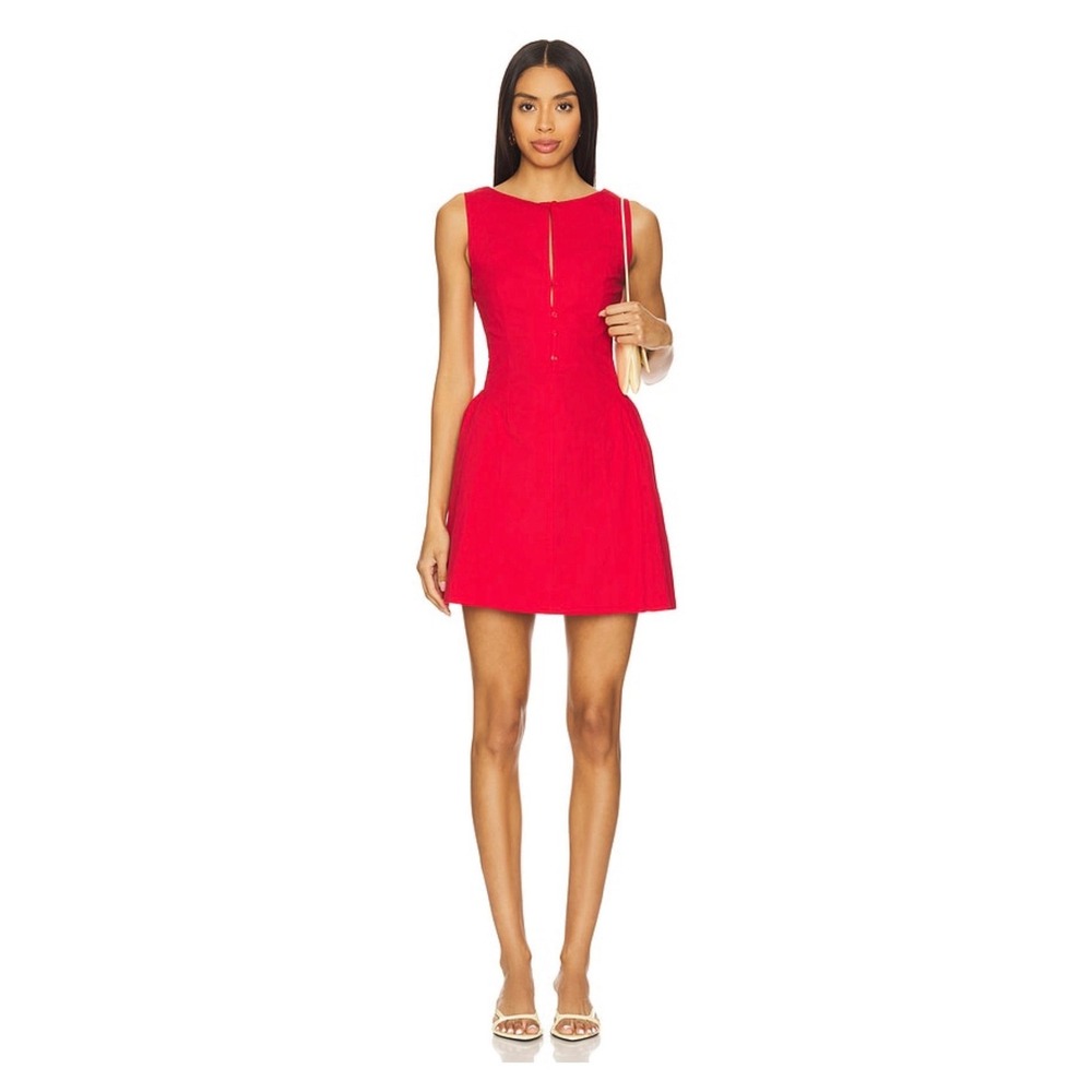 SOVERE Eva Cotton Mini Dress in Flame Size Small